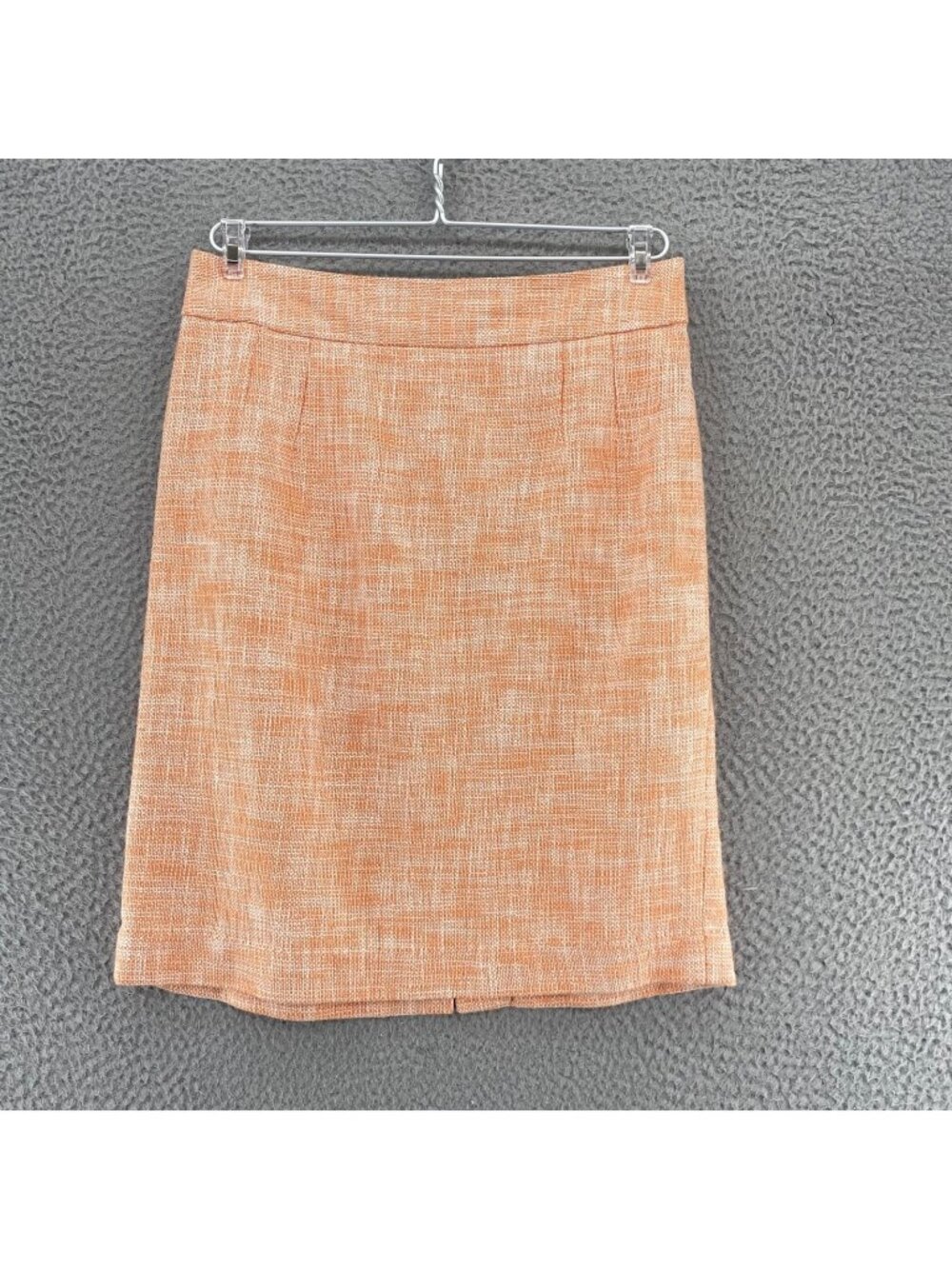 Banana Republic Skirt Womens 4 Orange Cotton Tweed Above Knee Pencil Straight